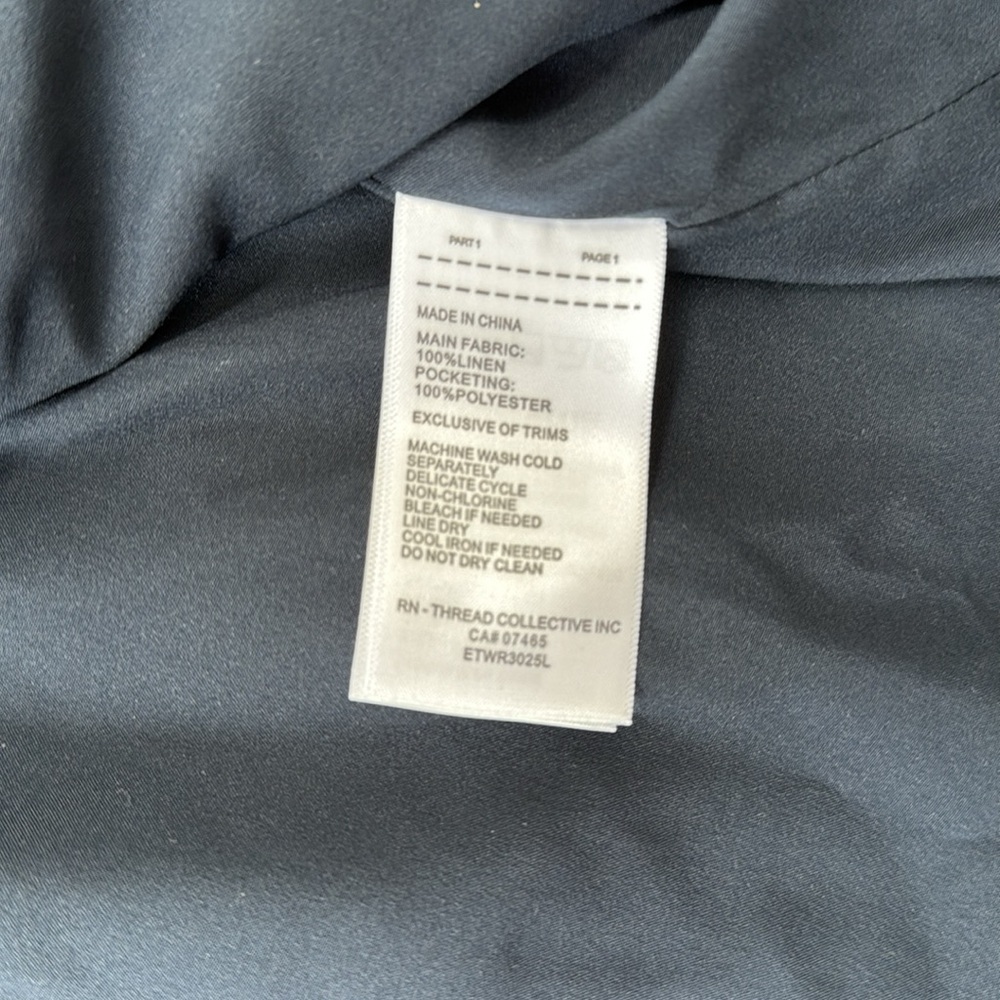 Linen Ellen Tracy Navy Tailored Vest Top - Picture 5 of 5